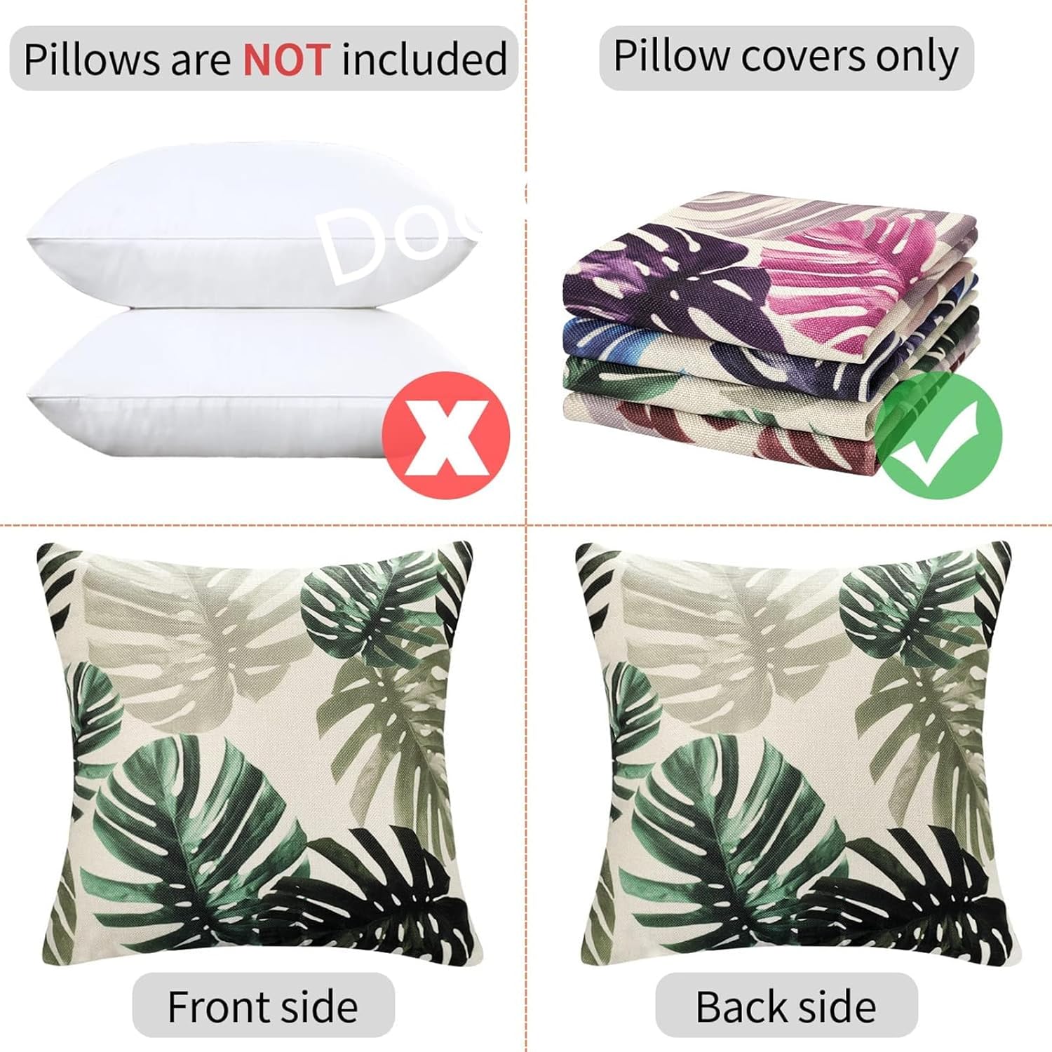 クッションカバー 60x60cm 4枚セット 北欧 クッション HDプリント