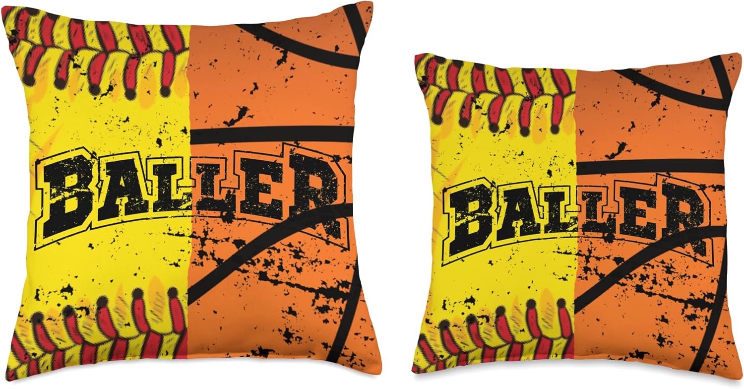 Basketball Softball Girl Funny Throw Pillow