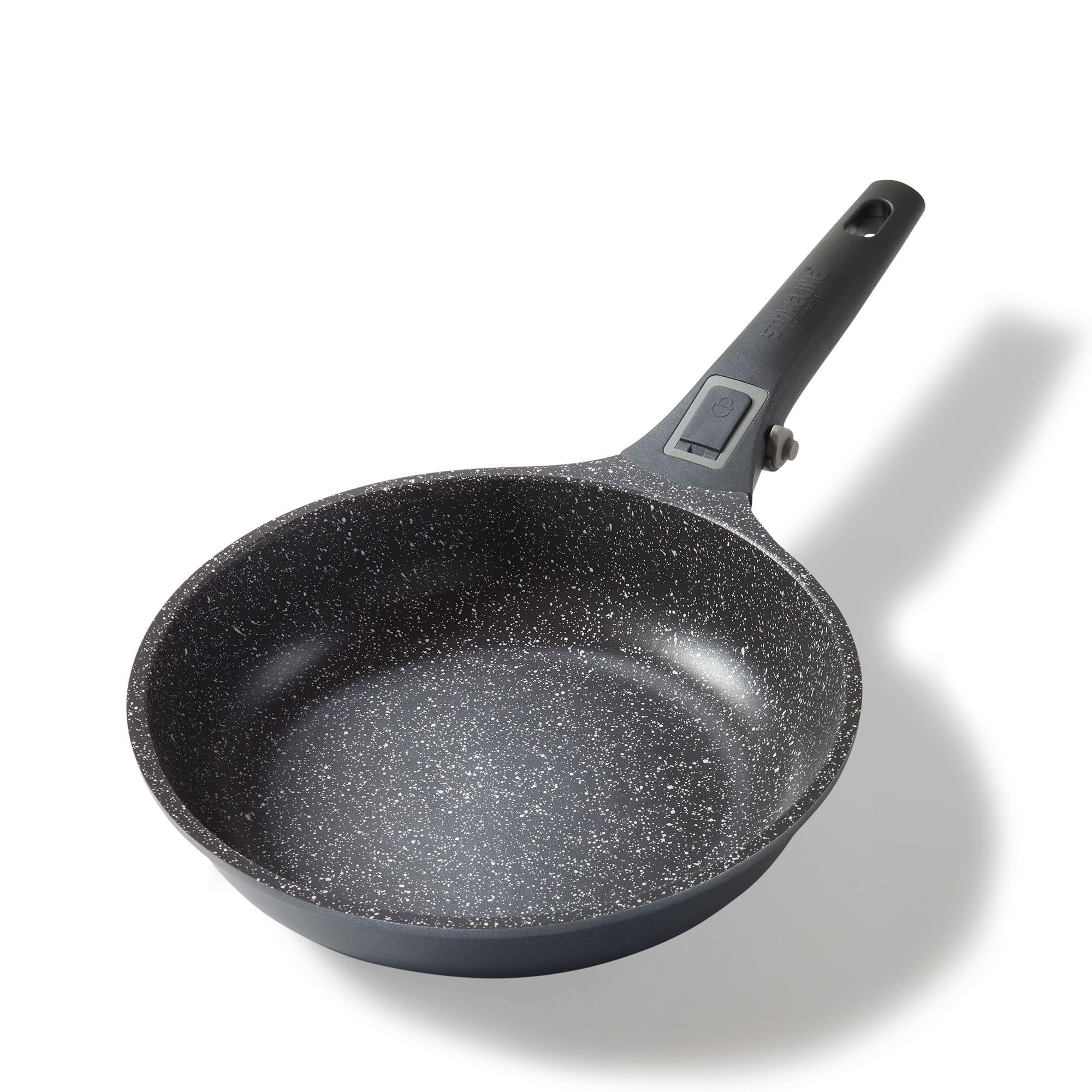 STONELINE Imagination Plus Frying Pan 24 cm with Removable Handle, Induction, Cast Aluminium, Pan Coated with Real Stone Particles, Cooking and Frying Without Fat and Oil