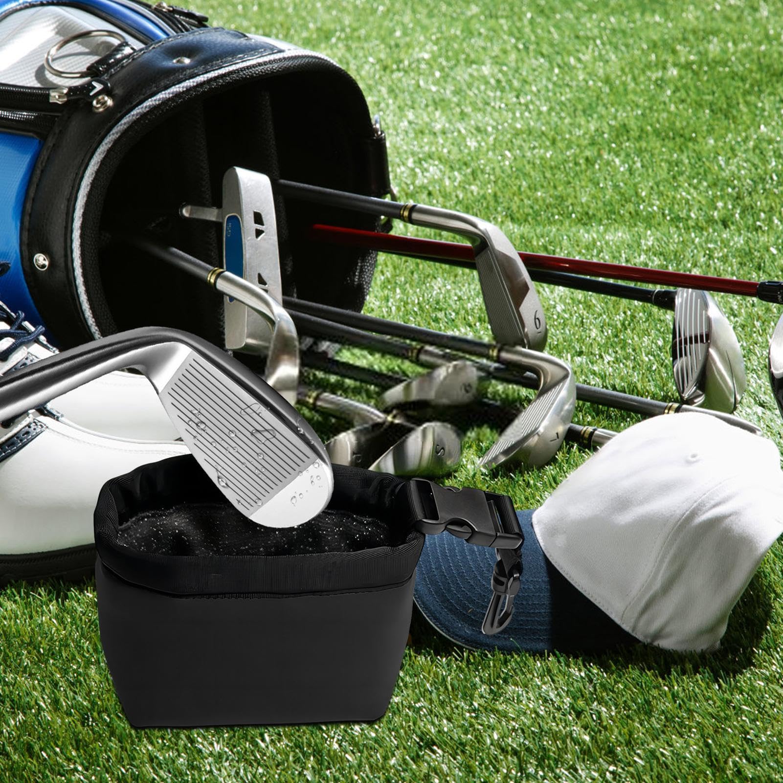 Sacca Per La Pulizia Delle Mazze Da Golf, Tasca Per La Pulizia Della Sacca Per La Pulizia Delle Palline Da Golf, Scrub Profondo Staccabile Da Uomo, Staccabile E Portatile Multifunzionale, Colore Nero,