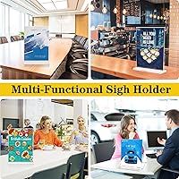 Vista 6 de Soporte para letreros acrílicos de 8.5 x 11 pulgadas, paquete de 2 soportes verticales de plástico transparente de doble cara, soporte de papel