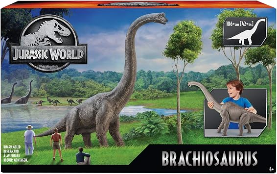 Jurassic World Brachiosaurus Figure: 28-inches High and 34-inches Long (71.12 cm x 86.36 cm) with Authentic Sculpting, Articulation, Color & Texture, Multicolor