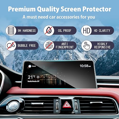 Miniatura 3 de ZCLINKO Protector de pantalla para Genesis G70 2022, 2023, 2024, 2025, 10.25 pulgadas, vidrio templado 9H, protector de pantalla antiarañazos G70
