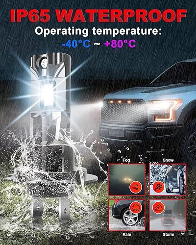 Miniatura 9 de OUSHI Bombillas LED H7 de 16000 lm, 500% más brillantes, 6000 K, xenón blanco, H7, inalámbrica, sin polaridad, Plug and Play, no requiere adaptador,