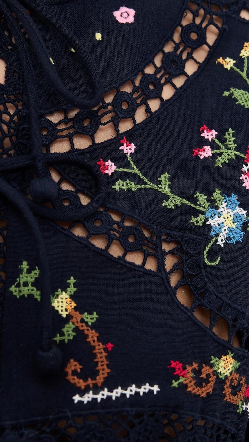 Sea Women's Edwina Embroidery Tie Front Top - Image 6