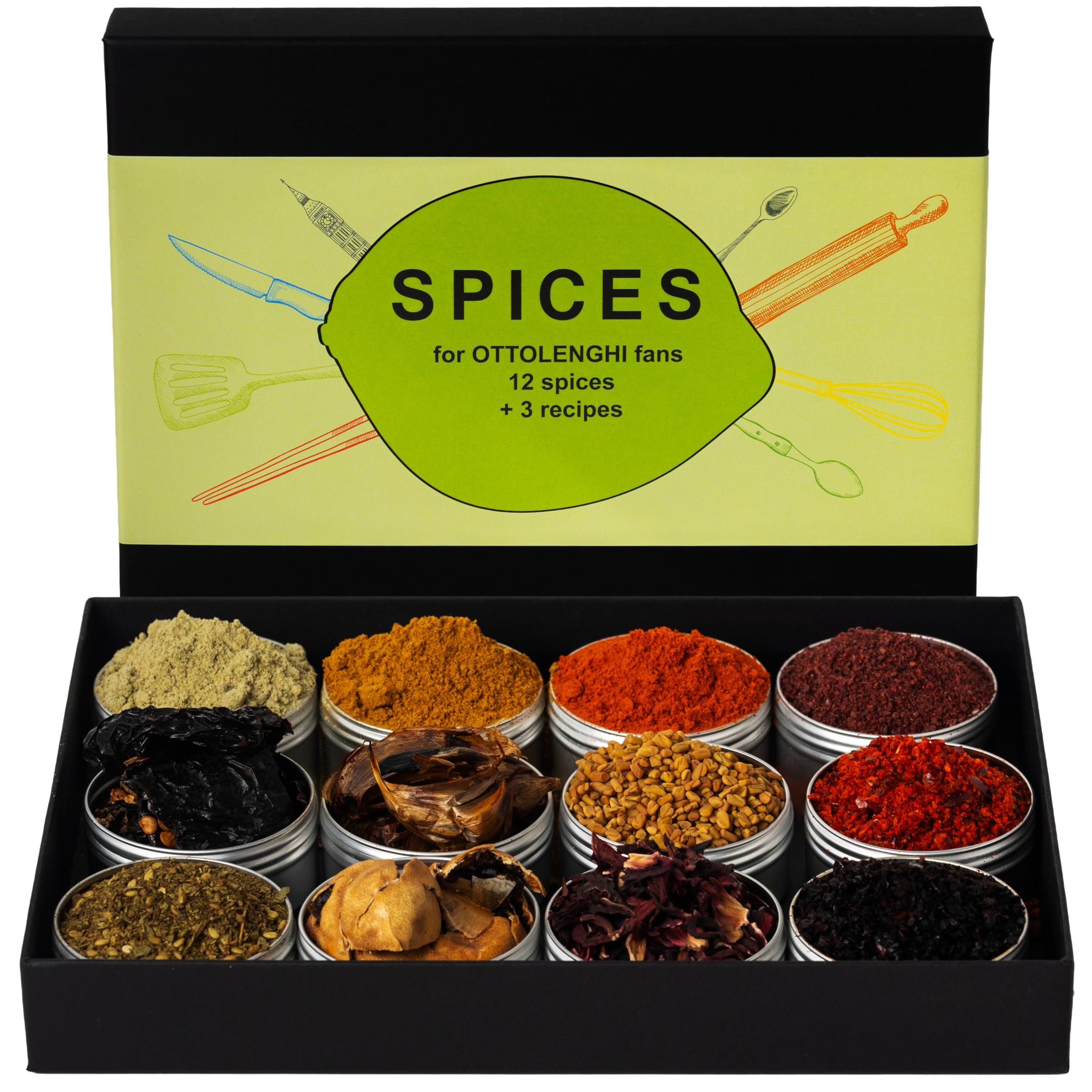 Ottolenghi Gewürze Geschenkbox: 12 Gewürze aus dem Kochbuch Simple & Flavour, Mittelost-Gewürzset