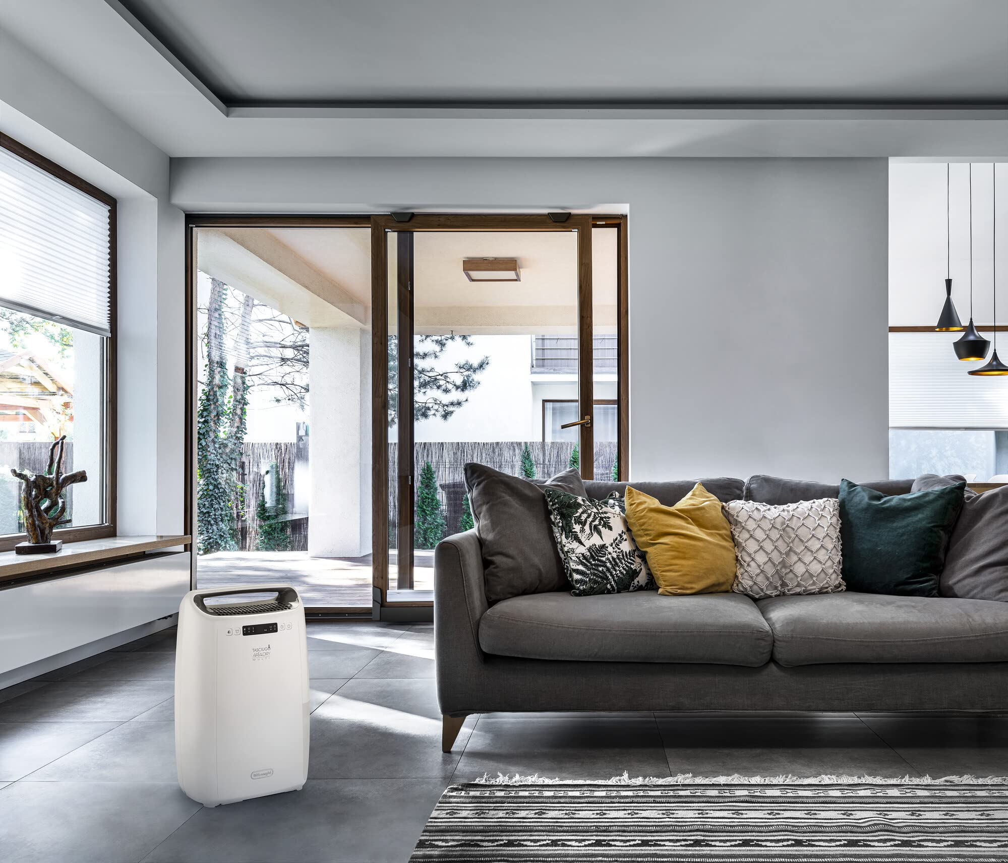 De'Longhi DEXD214F Tasciugo Deumidificatore per eliminare l'umidità, Asciugabiancheria, Antimuffa, Doppio Sistema Filtrazione Aria, 14L/giorno, Silenzioso, TIMER,Bianco