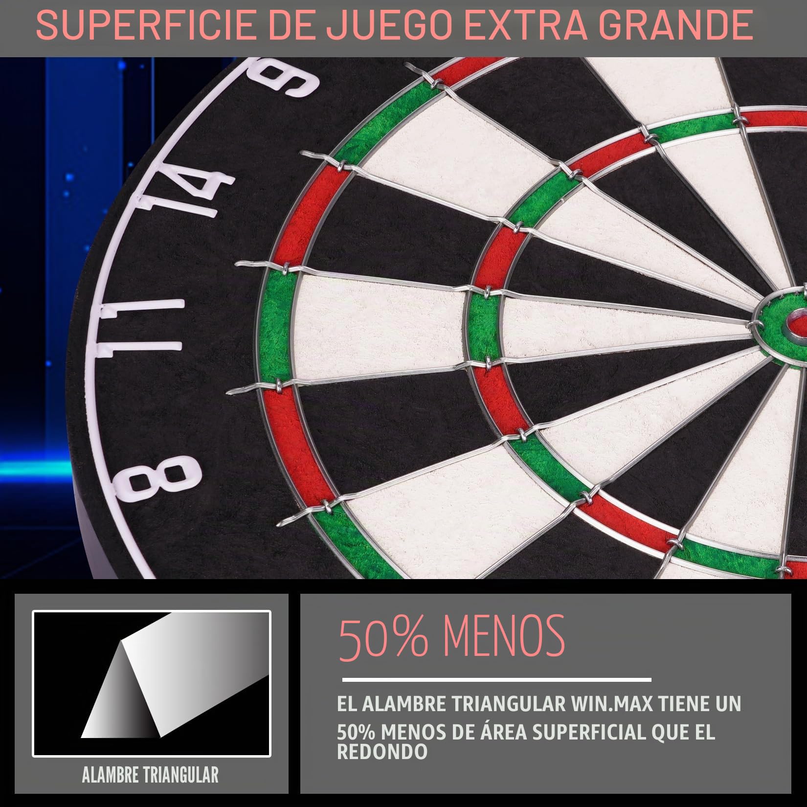 Diana de Dardos para Adultos Con Punta de Acero - 12 Dardos Con Punta de Metal Incluidos