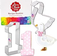 Vista 9 de Ann Clark cortante para galletas grande con forma de número 1, 4.4", acero bañado en latón de los E.E.U.U