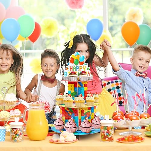 Miniatura 3 de Soporte para cupcakes de noche de casino, decoración de fiesta temática de casino, soporte de 3 niveles para cupcakes, soporte de cartón para