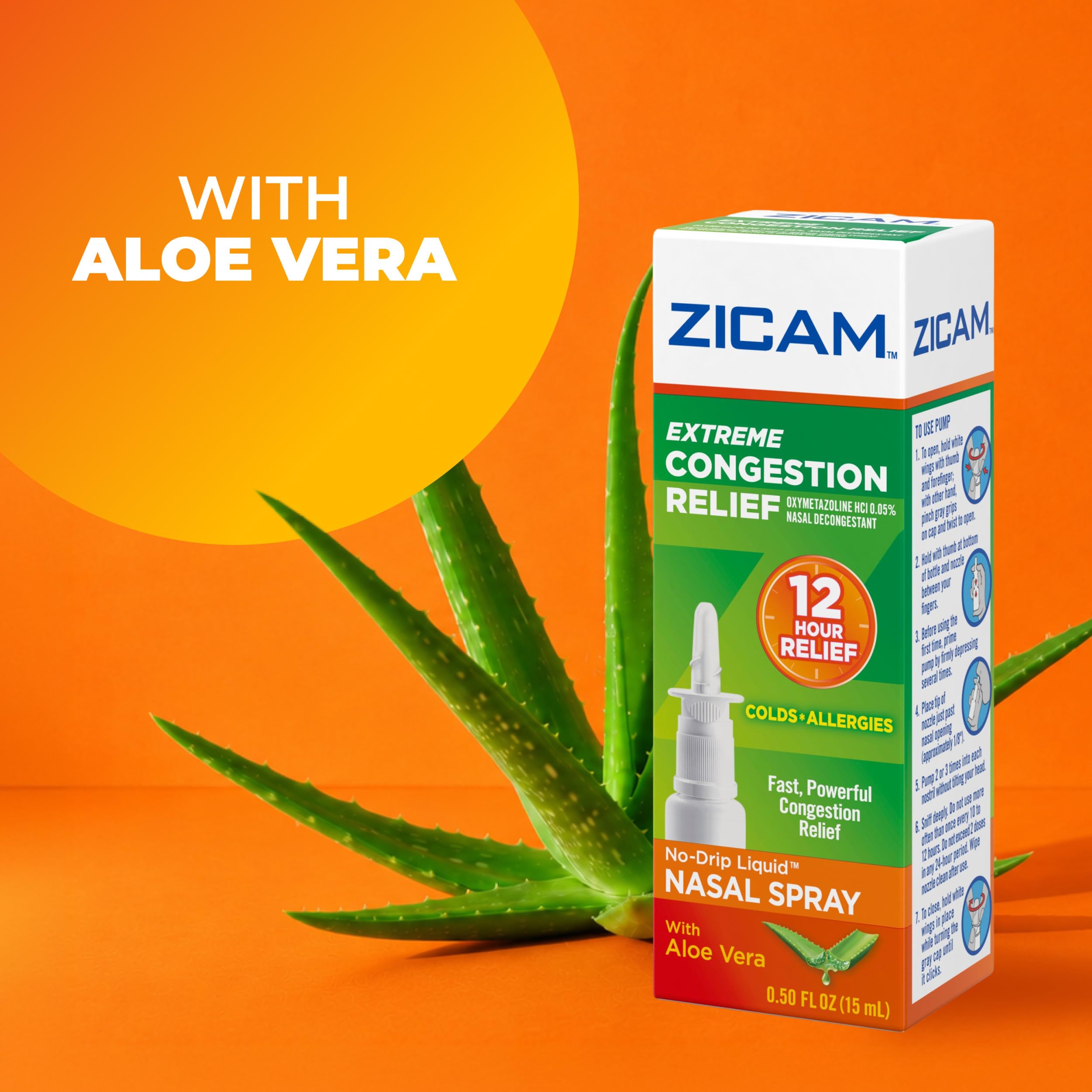 Zicam Extreme Congestion Relief Nasal Spray, Aloe Vera, 0.50 Fl Oz — Amazon image 7