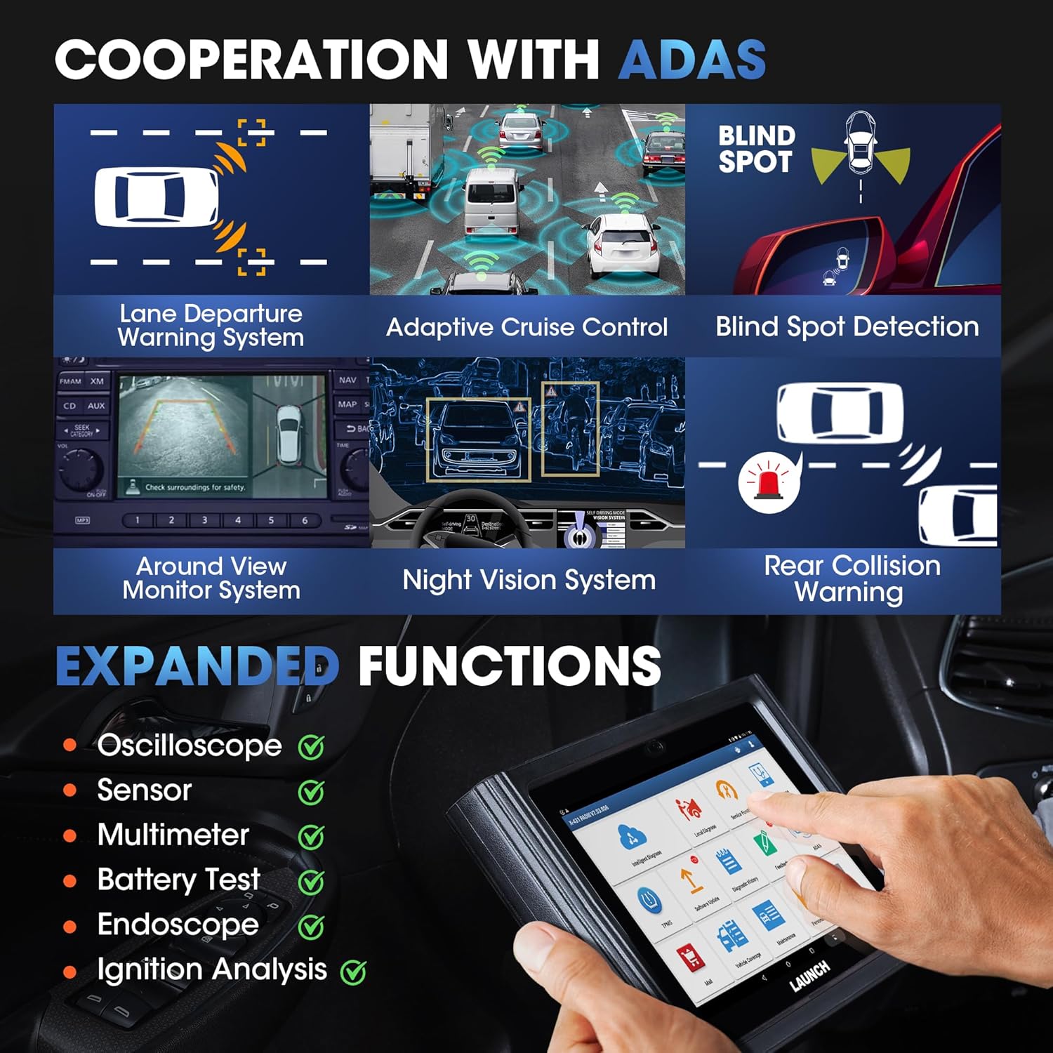 Launch X431 PADIII Scan Tool Global Ver. (Upgraded of X431 V+, X431 PROS) 50+ Reset OE-Level Bi-Directional All System Diagnostic Tool, Free Update