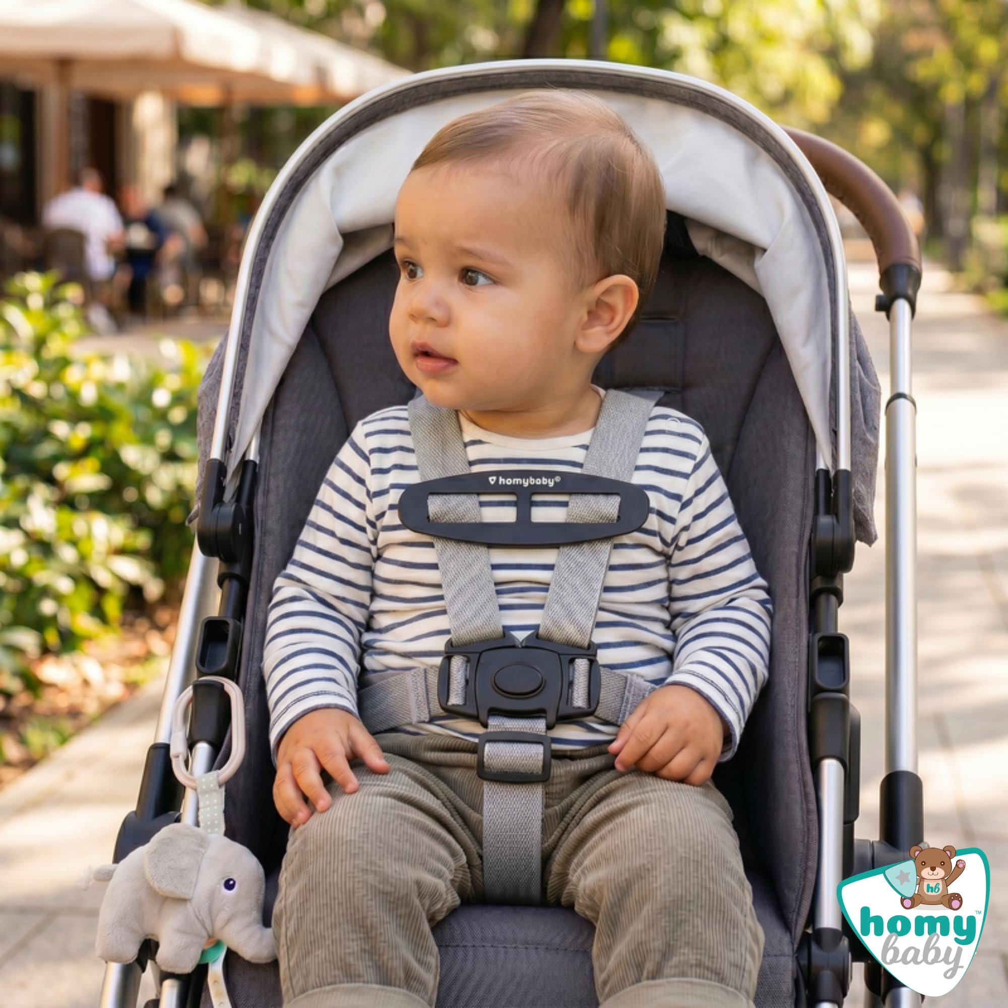 HOMYBABY® Fibbia di Sicurezza per Bambini – Clip Antisfuggimento per Imbracatura – Ferma Bretelle per Seggiolone e Passeggino – Impedisce al Bambino di Sfilarsi
