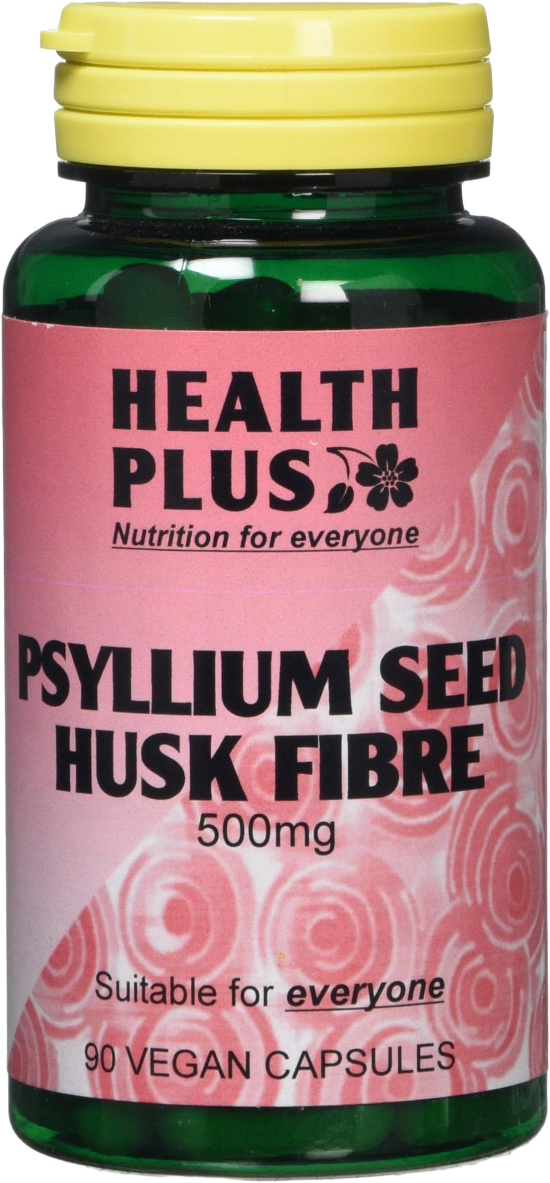 Health Plus Psyllium Seed Husk Fibre 500mg : Digestive Health Supplement : 90 Gelatin Free Capsules, in a planet-friendly 99% recycled pot