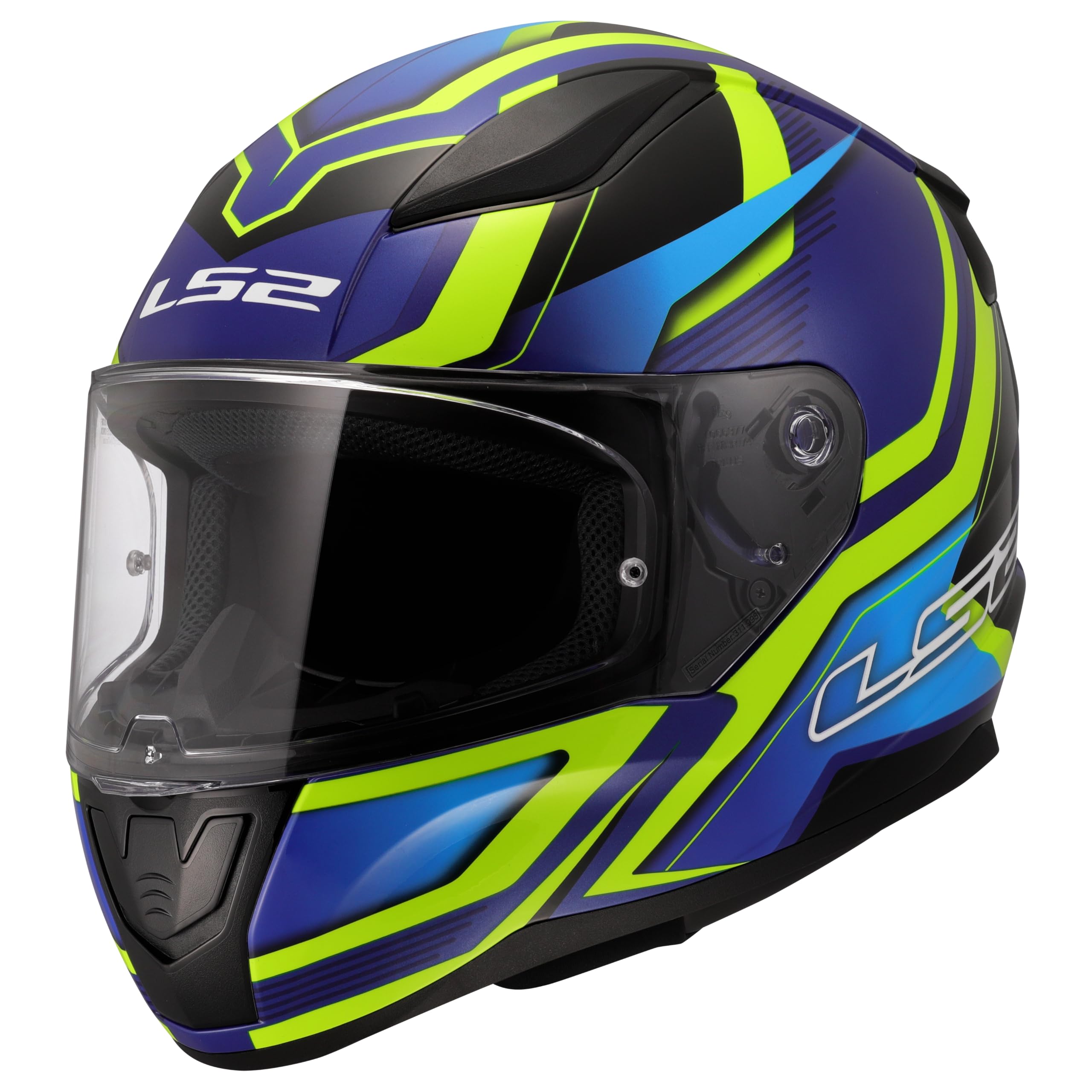 LS2, Casco Moto Integrale RAPID II FLITZ Gloss H-V Yellow Blue, M