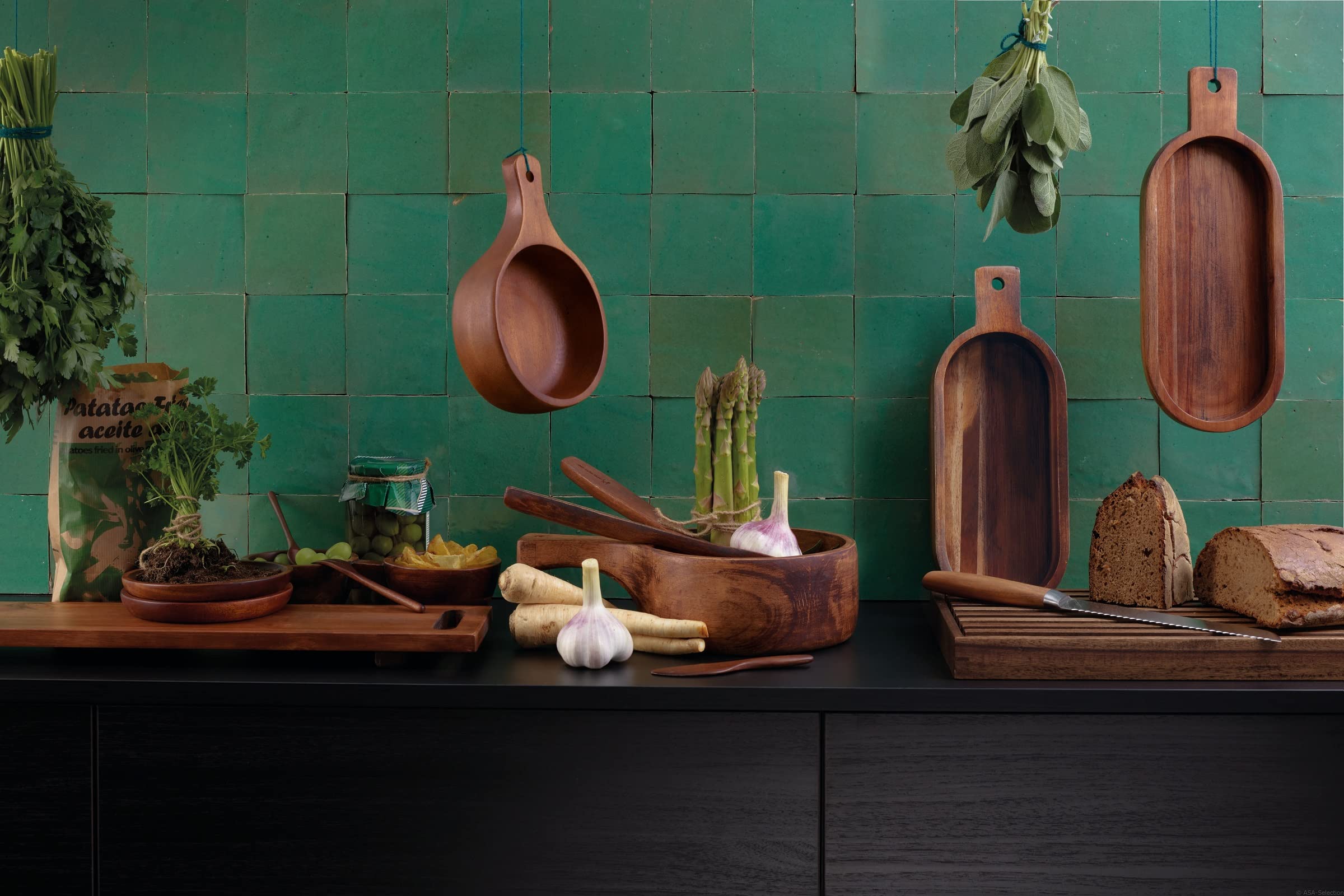 ASA 221105065 - Tabla para cortar pan (madera de acacia, rectangular, 430 x 230 x 35 mm)