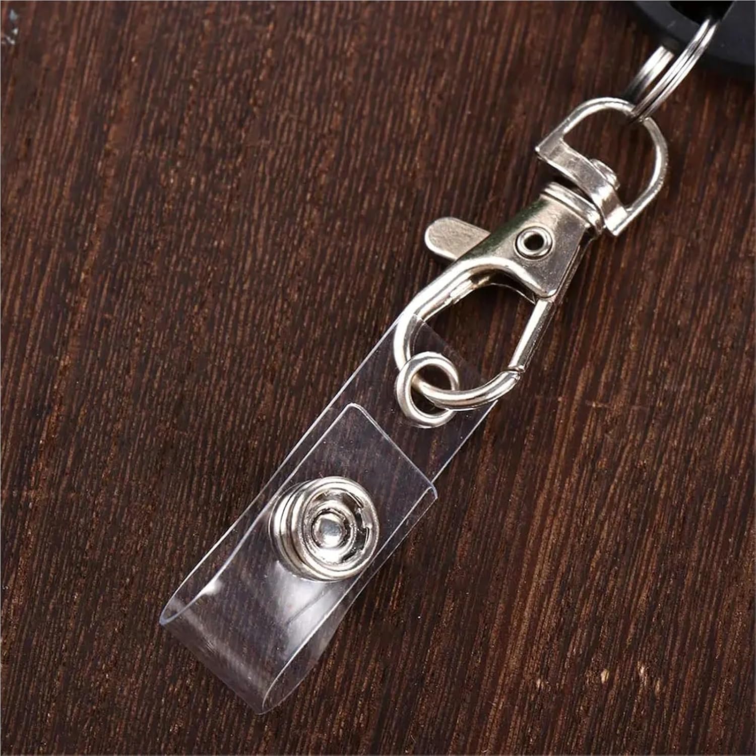 Badge Clip 30pcs Transparent Clear ID Card Holder Lanyard Name Keychains Badge Buckle Accessories for ID Badges Keys