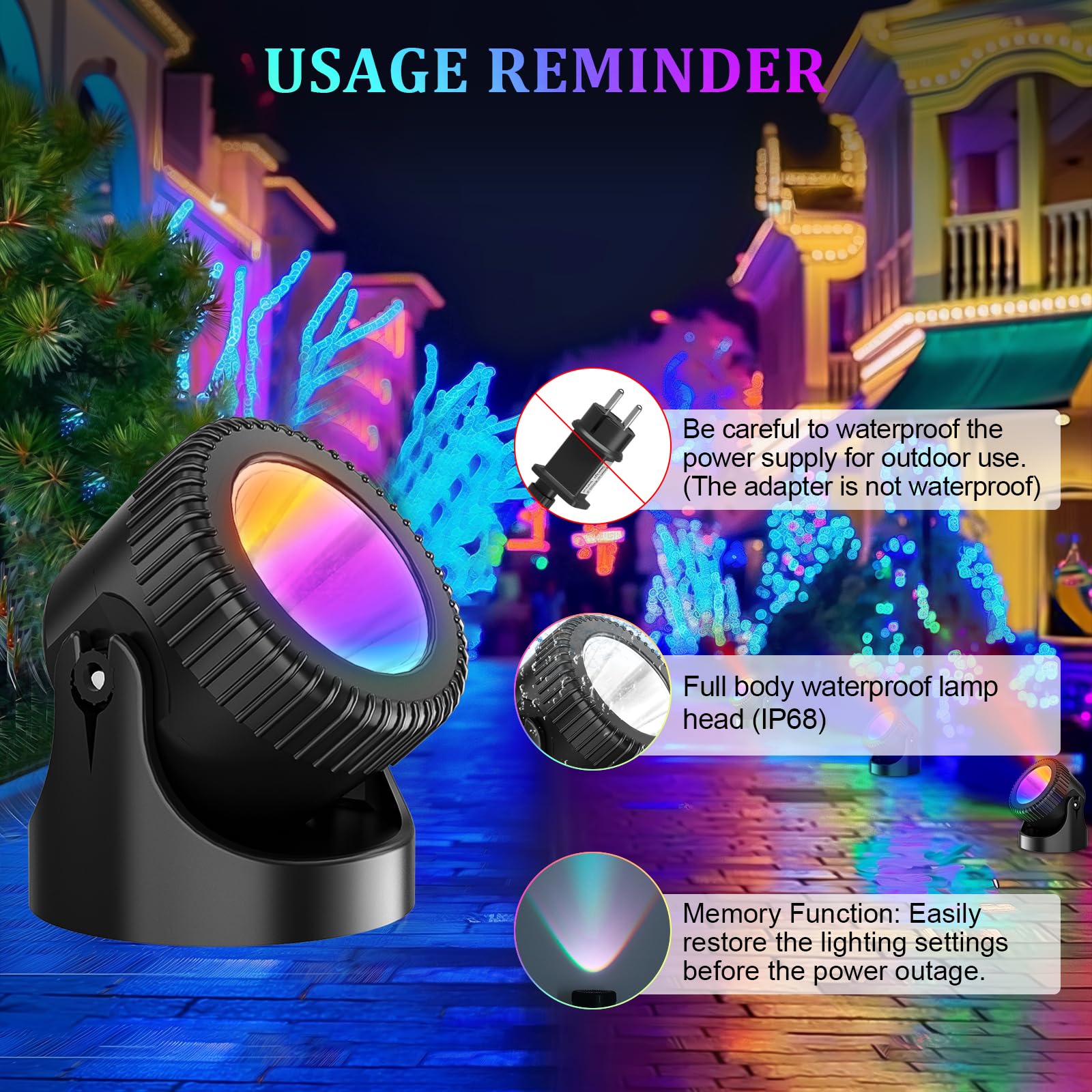 PChero Oświetlenie stawu RGB LED podwodne, oświetlenie basenu, oświetlenie podwodne, IP68, wodoszczelne oświetlenie stawu z pilotem zdalnego sterowania, do basenu, stawu, ogrodu, dekoracja drzewa