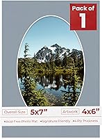 Vista 12 de Tapete de 5 x 7 para fotos de 4 x 6 pulgadas, con apertura de tablero ovalado verde Honeydew precortado, sin ácidos, mate para proteger tus