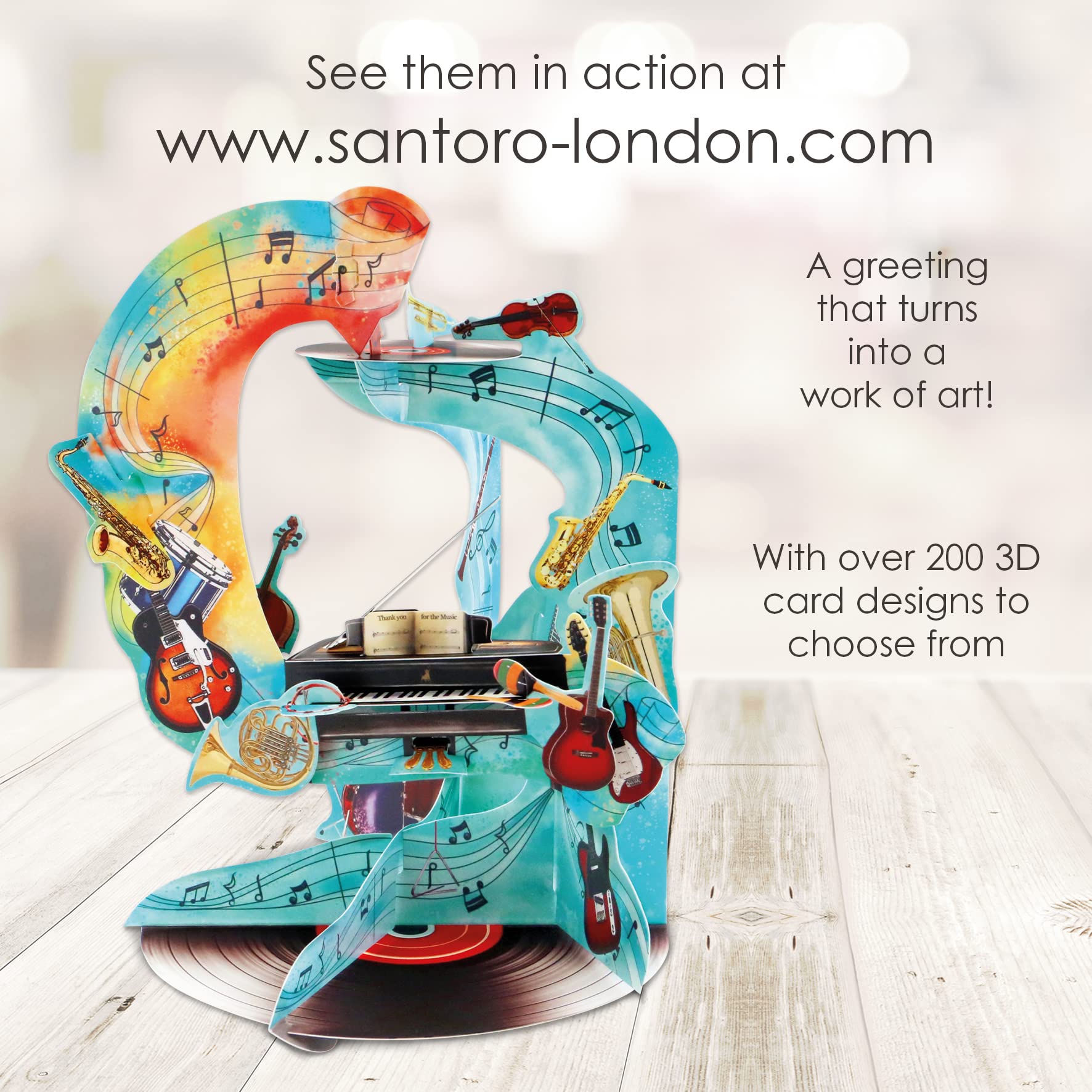 Santoro Carte De Vœux Pirouette 3D Otif Dinosaures Jurassiques