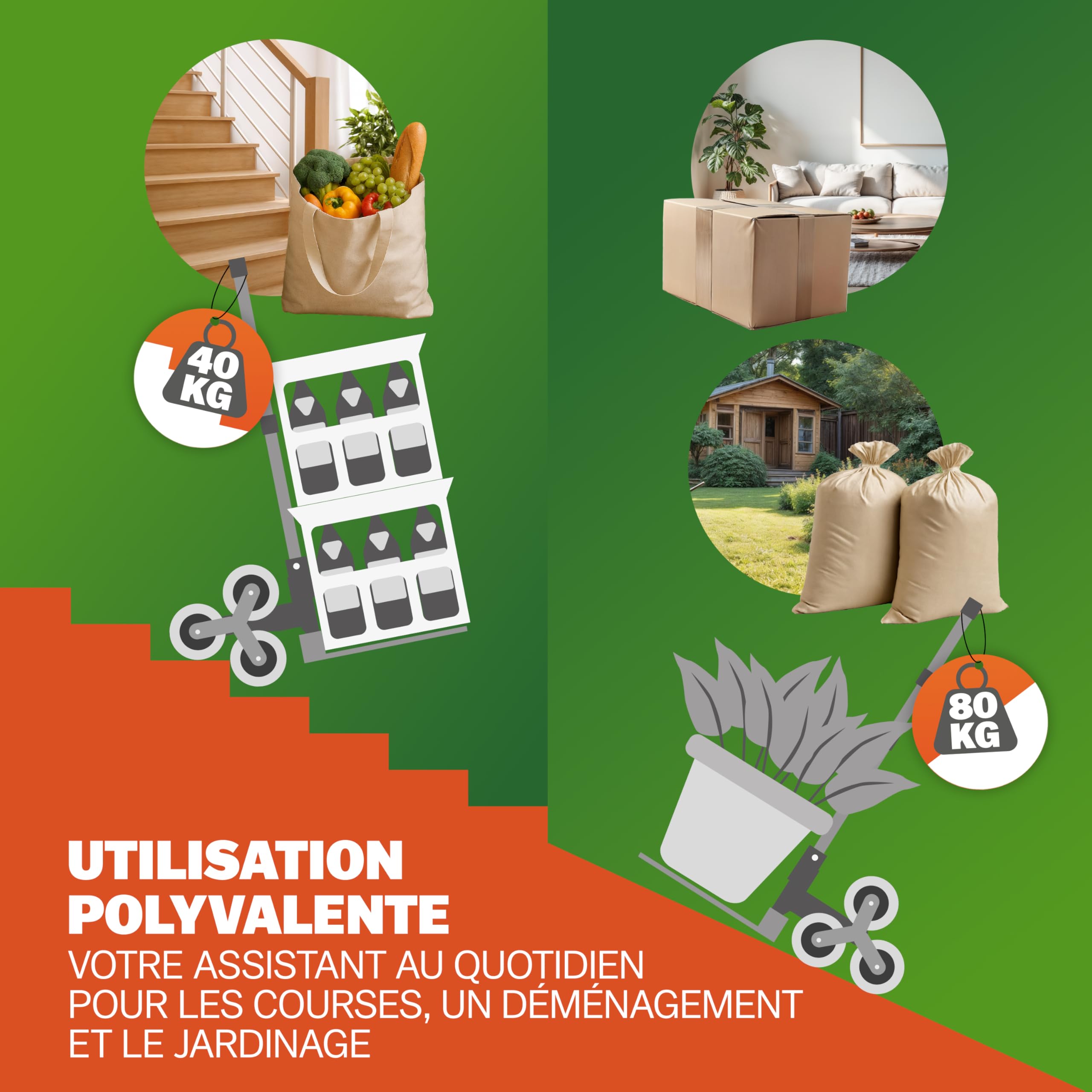 GARDEBRUK Diable Aluminium Pliable escalier 80 kg