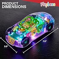 Vista 2 de Playbees Juguete de coche transparente iluminado, juguetes para niños autistas de 3 a 5 años, juguete sensorial para niños con autismo, juguetes