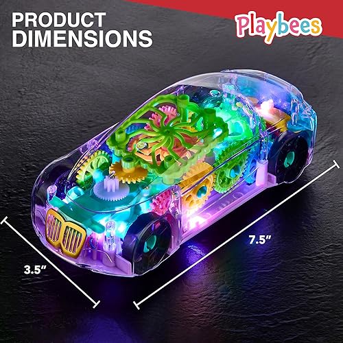Miniatura 4 de Playbees Juguete de coche transparente iluminado, juguetes para niños autistas de 3 a 5 años, juguete sensorial para niños con autismo, juguetes