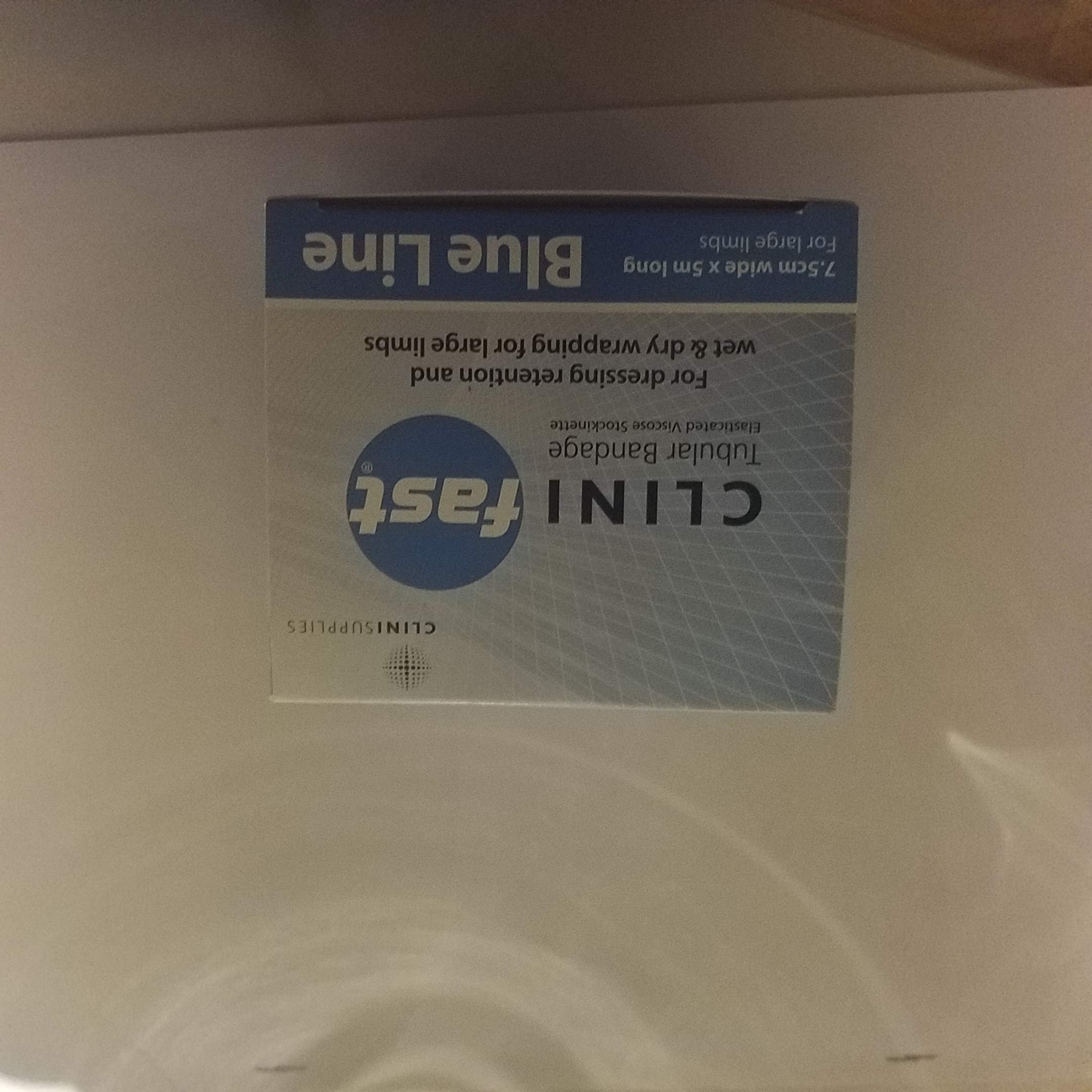 Clinifast Tubular Bandage 7.5 cm x 5 m PIP 3276441 Blue Line Dressing Retention, Wet & Dry Wrapping for Large Limbs