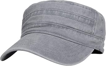 WITHMOONS Washed Cotton Cadet Cap Vintage Military Army Hat Mens Womens KZ40037