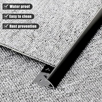 Aluminum Carpet Edge Binding, Floor Transition Carpet Trim Edge Strip 90 cm Carpet Joining Binding Strip Cuttable Threshold (Color : Gold)