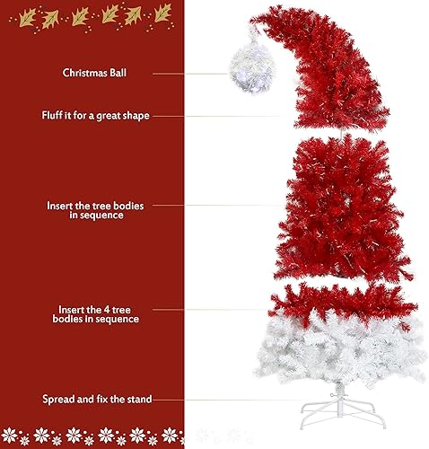 Miniatura 4 de Árbol de Navidad de 6 pies, árbol de Navidad preiluminado con 300 luces blancas cálidas y 1250 puntas de rama, árbol de Navidad artificial falso