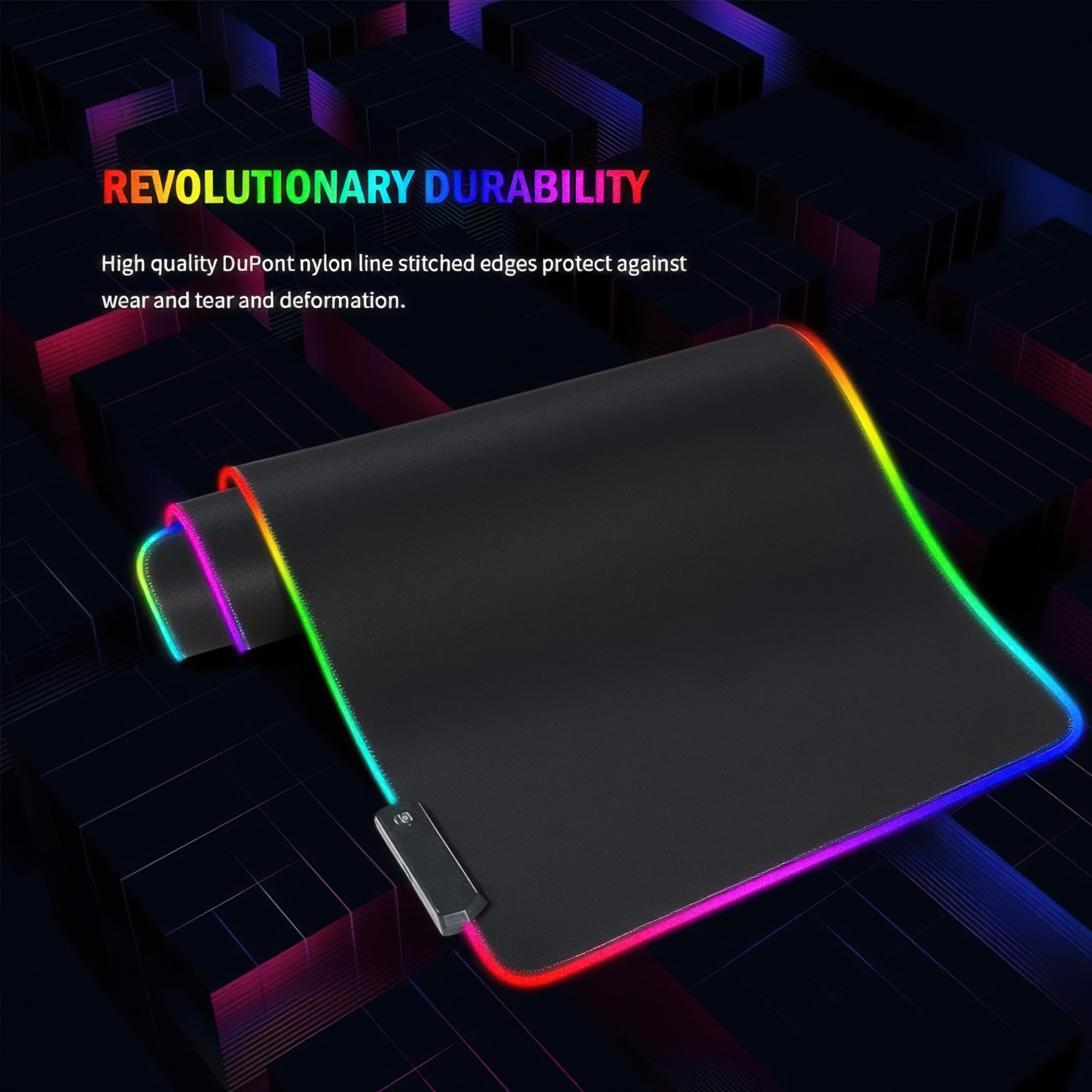 RGB LED Gaming Mouse Pad 80x30 XXL - 13 Renk Mod, Gaming Mousepad Işıklı, Oyuncu Büyük Keyboard Mouse Pad Kaymaz USB Plug&Play