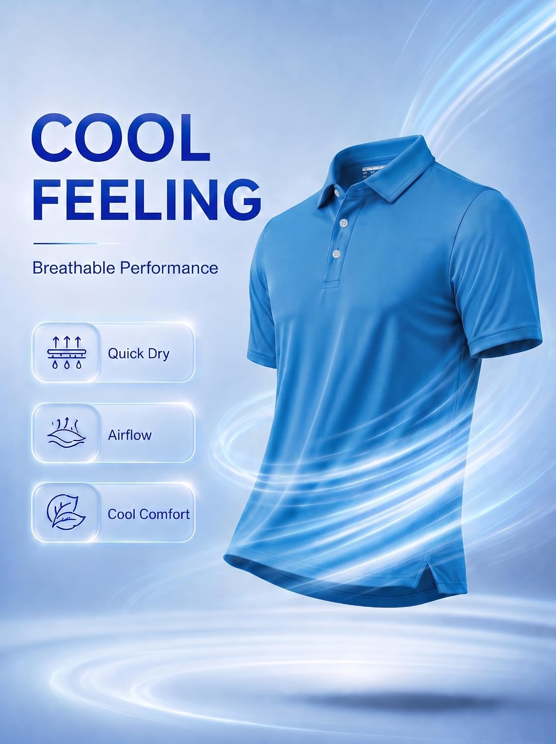 Boladeci Men's Polo Shirts Quick Dry Moisture Wicking image 4