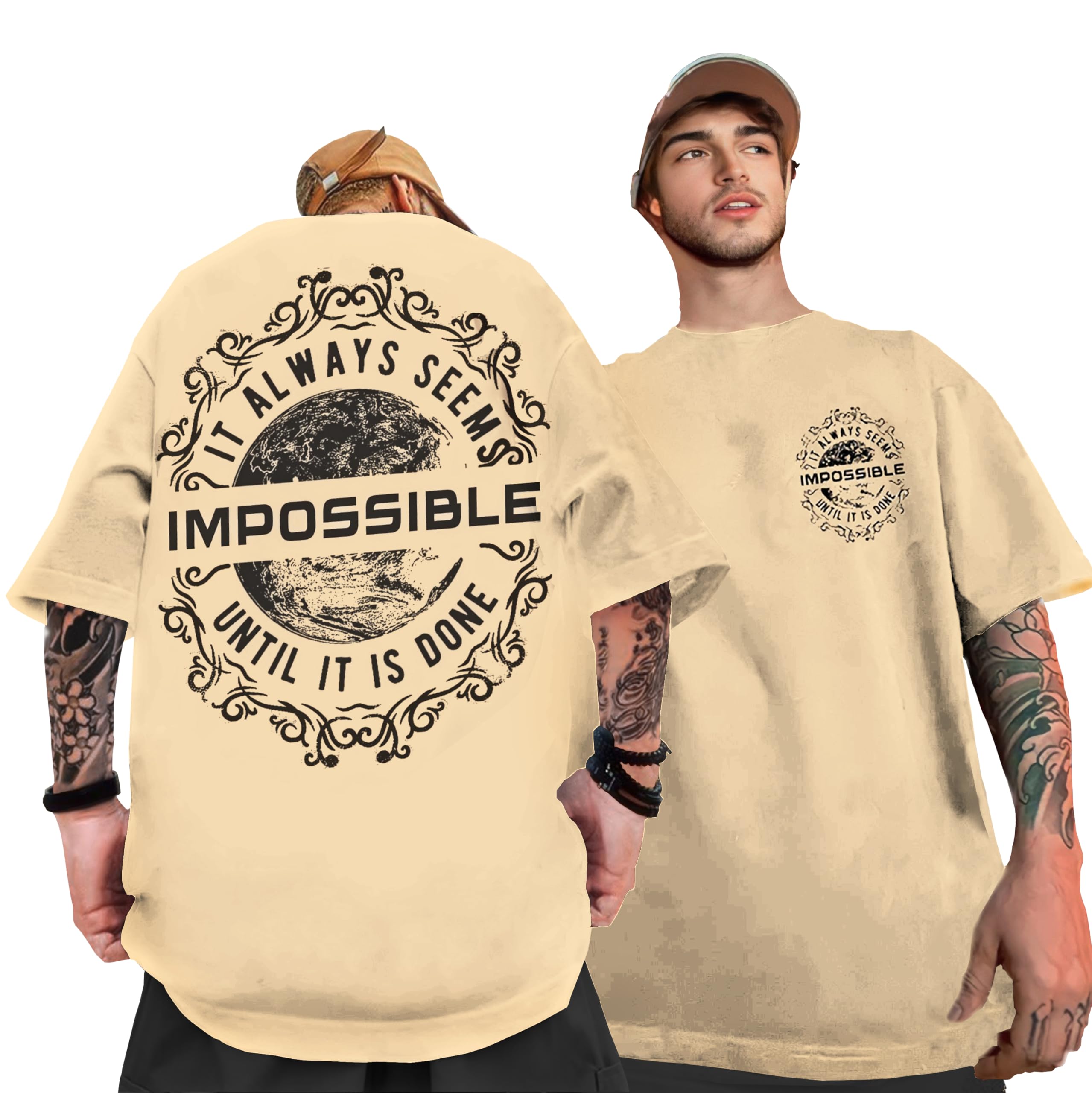 RichscotMens Oversized Graphic Printed Tshirt
