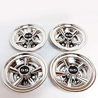 Vista 2 de 4 x 8 tapas de cubo de carrito de golf, cromadas, diseño universal compatible con EZGO, Club Car, Yamaha