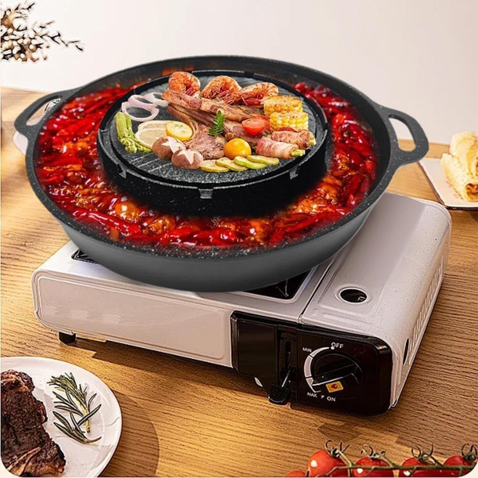 Patelnia Grillowa I 2 W 1 Grillowa Patelnia Wewnętrzna