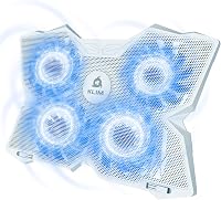 KLIM Wind Laptop Hűtő - 4 Ventilátoros Hűtőpad PC, Mac, Xbox, PS4 Eszközökhöz - USB Tápellátású, Stabil, Csendes - 11-17" Méretű Laptopokhoz 1
