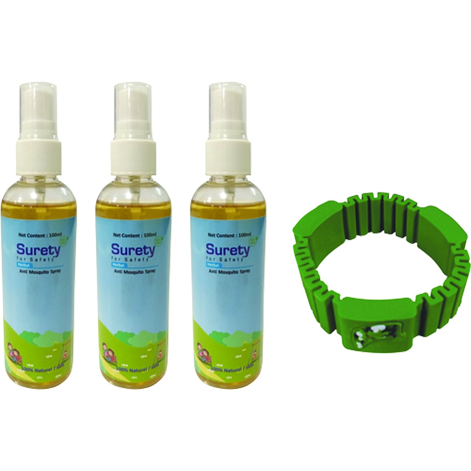 Surety for Safety Herbal Mosquito Spray, Pack of 3, & Herbal Mosquito