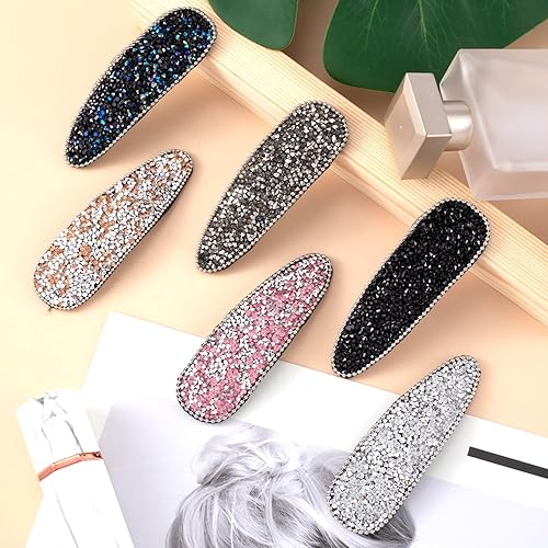 Miniatura 6 de 6 pinzas para el cabello con diamantes de imitación, pasadores grandes de cristal, horquillas de diamantes brillantes, accesorios decorativos para