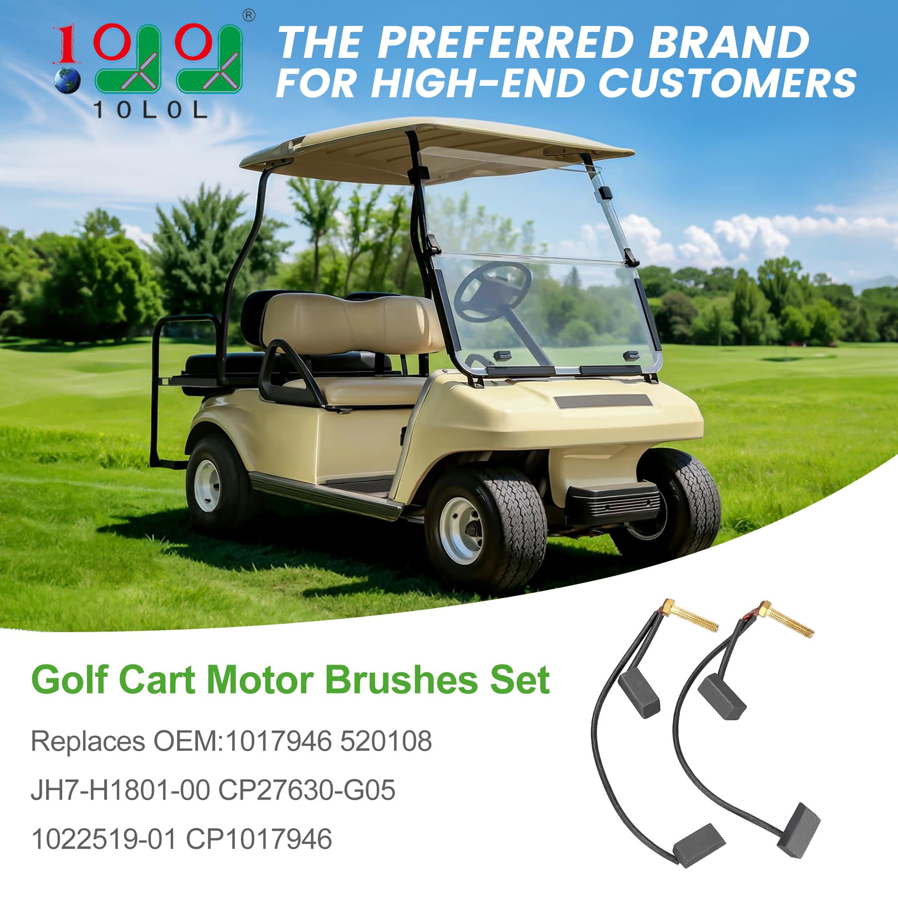 Amazon.com : 10L0L Golf Cart Motor Brushes Set 36 & 48-Volt Fits