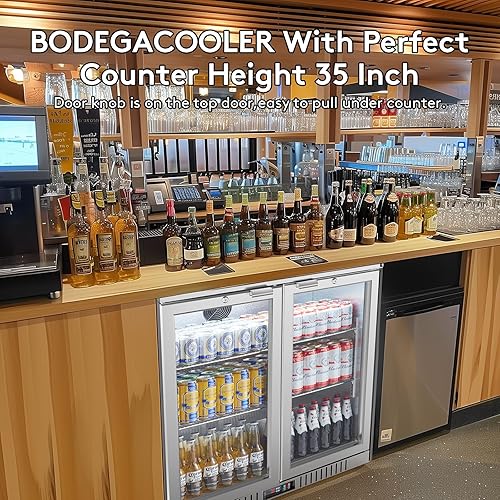 Miniatura 6 de BODEGA BODEGACOOLER - Enfriador de barra trasera con 2 puertas de vidrio, 7.4 pies cúbicos de acero inoxidable comercial con iluminación LED,