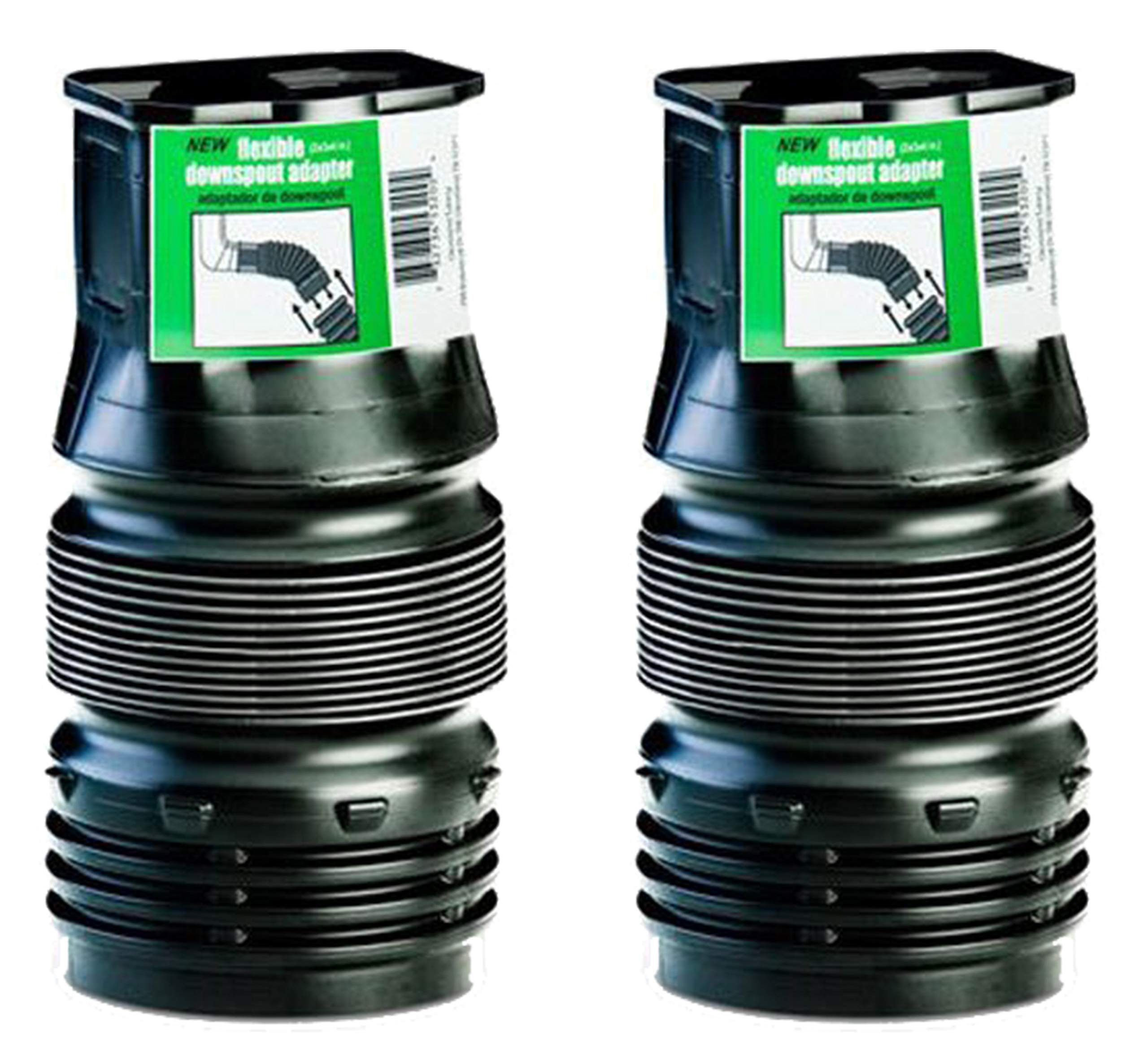 Flex-Drain ADP53202 Downspout Adaptor, Landscaping Drain Pipe Adapter 2 by 3 by 4-Inch (2 Pack)