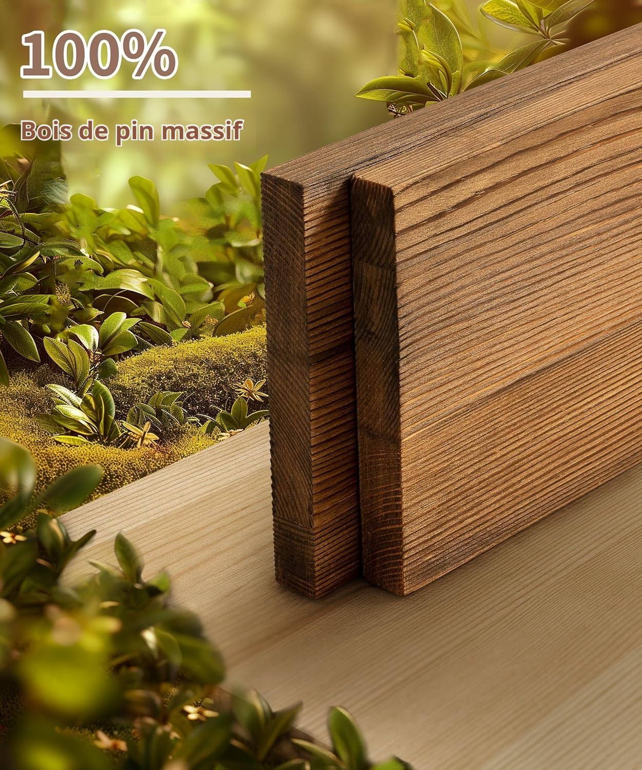 Gronda Estantería de Pared Larga, Baldas de Madera Marrón con Soporte Metal | 60cm Estantes de Pared Juego de 2, Repisa, Almacenaje, Decoración, Balda Flotante para Fotos, Plantas, para Salón