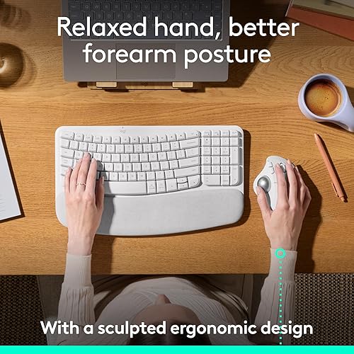 Miniatura 3 de Logitech Ergo M575S Ratón inalámbrico de Trackball, mouse ergonómico inalámbrico con Bluetooth y dongle cifrado, cómodo control de pulgar,