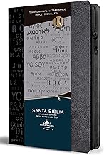 Biblia RVR 1960 Nombres de Dios letra grande tamaño manual con índice y cremalle ra color / Spanish Bible RVR60 Handy Size Black Names of God Index Zipp
