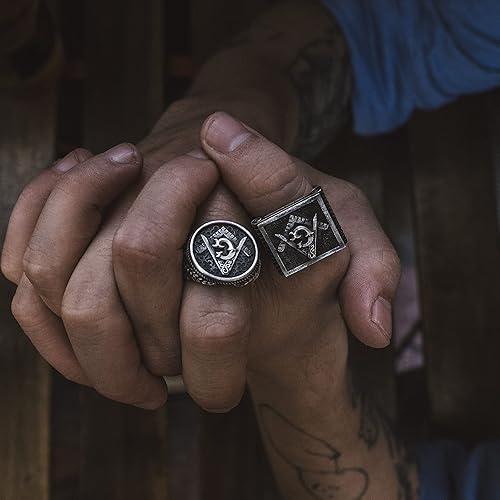 Miniatura 6 de BySilverStone Jewelry - Anillo de plata de ley hecho a mano Master Mason, símbolo masónico para hombre, símbolo masónico de plata para hombres,