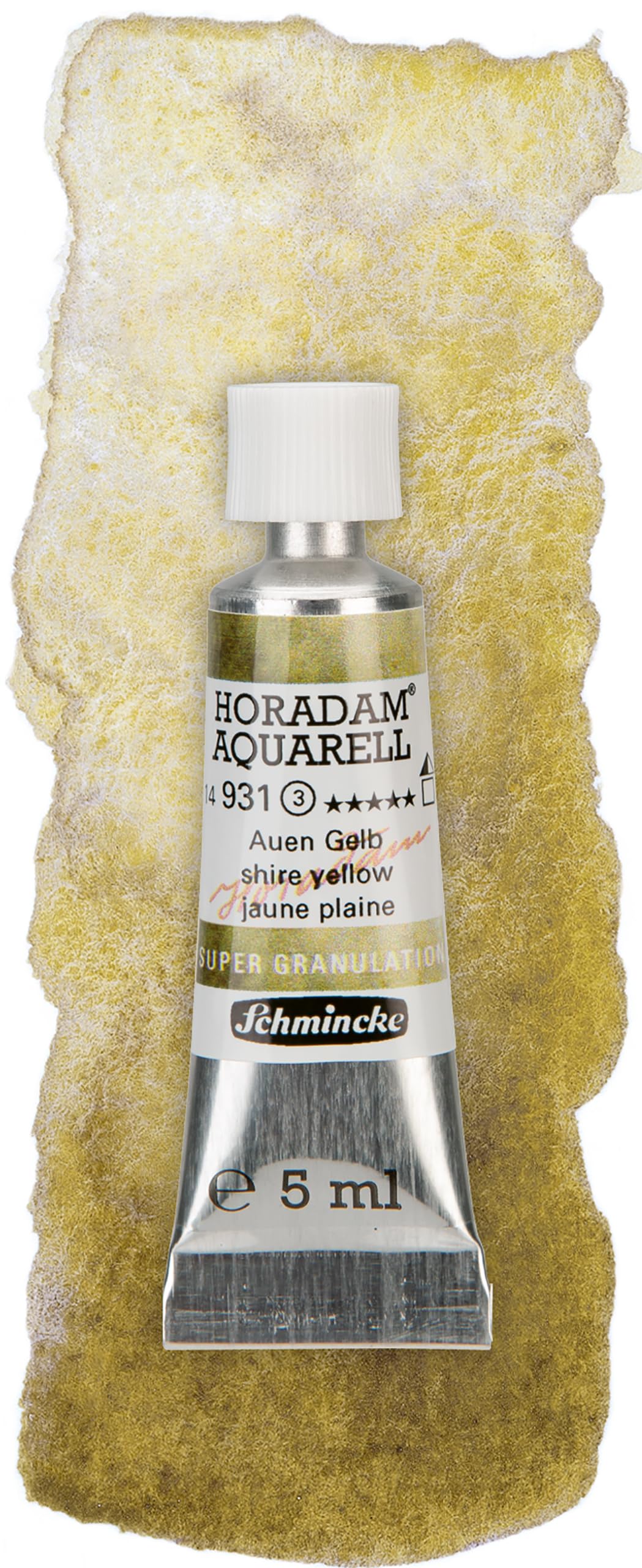 Schmincke Horadam Aquarell, Super Granulation, Auen Yellow, 5 ml, Very Strong Granulating Colours, Finest, Super Granulating Watercolour Paints
