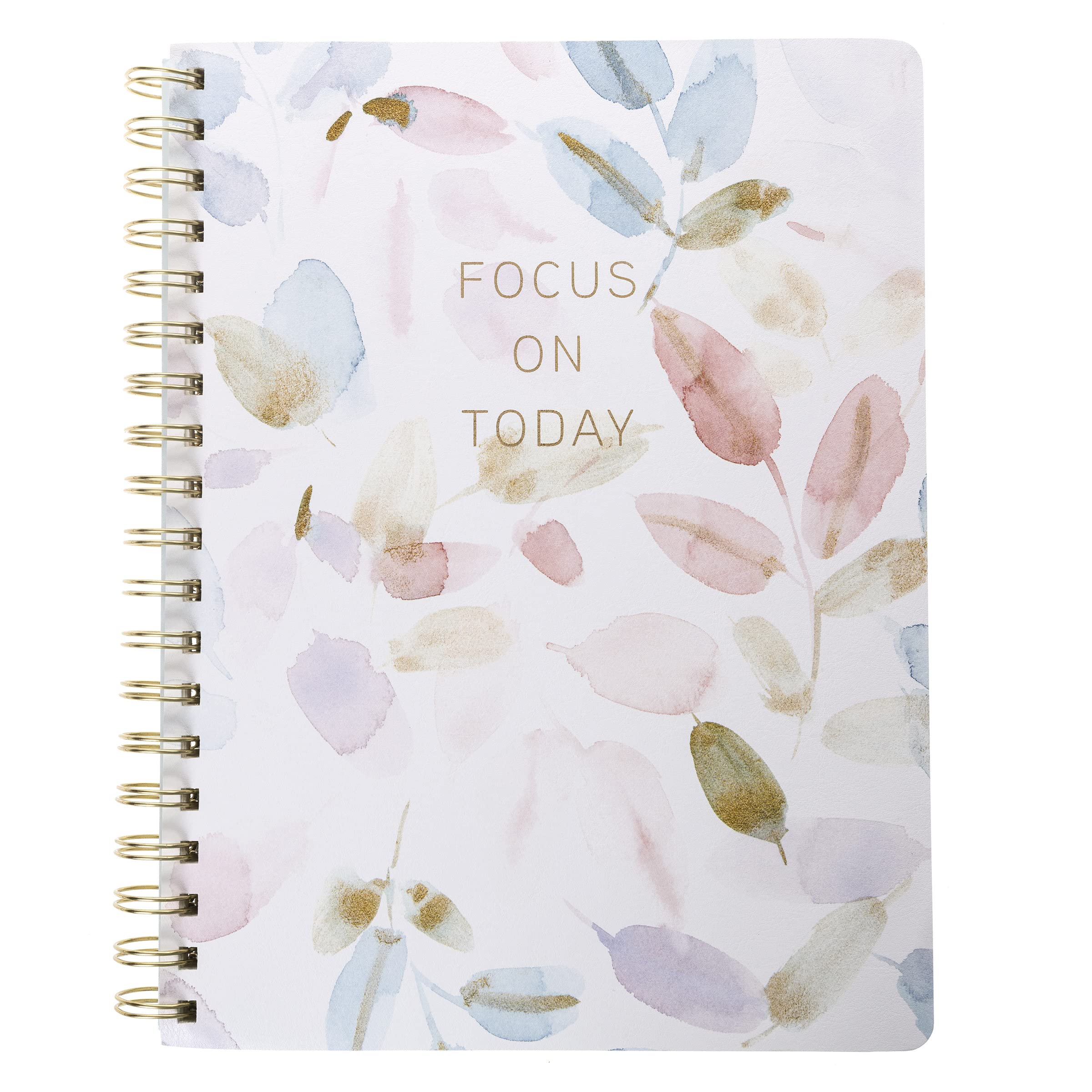 Graphique Spiral-Tagebuch aus veganem Leder – Fokus-Design – 192 linierte Seiten – perfekt für Notizen, Listen und mehr (20,3 x 25,4 cm)
