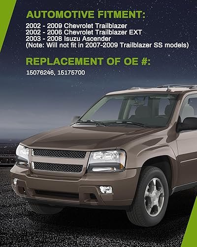 Miniatura 6 de AUTOSAVER88 Luces antiniebla compatibles con Chevy Trailblazer 2002 2003 2004 2005 2006 2007 2008 2009 2009 Isuzu Ascender 2003-2008 con bombillas