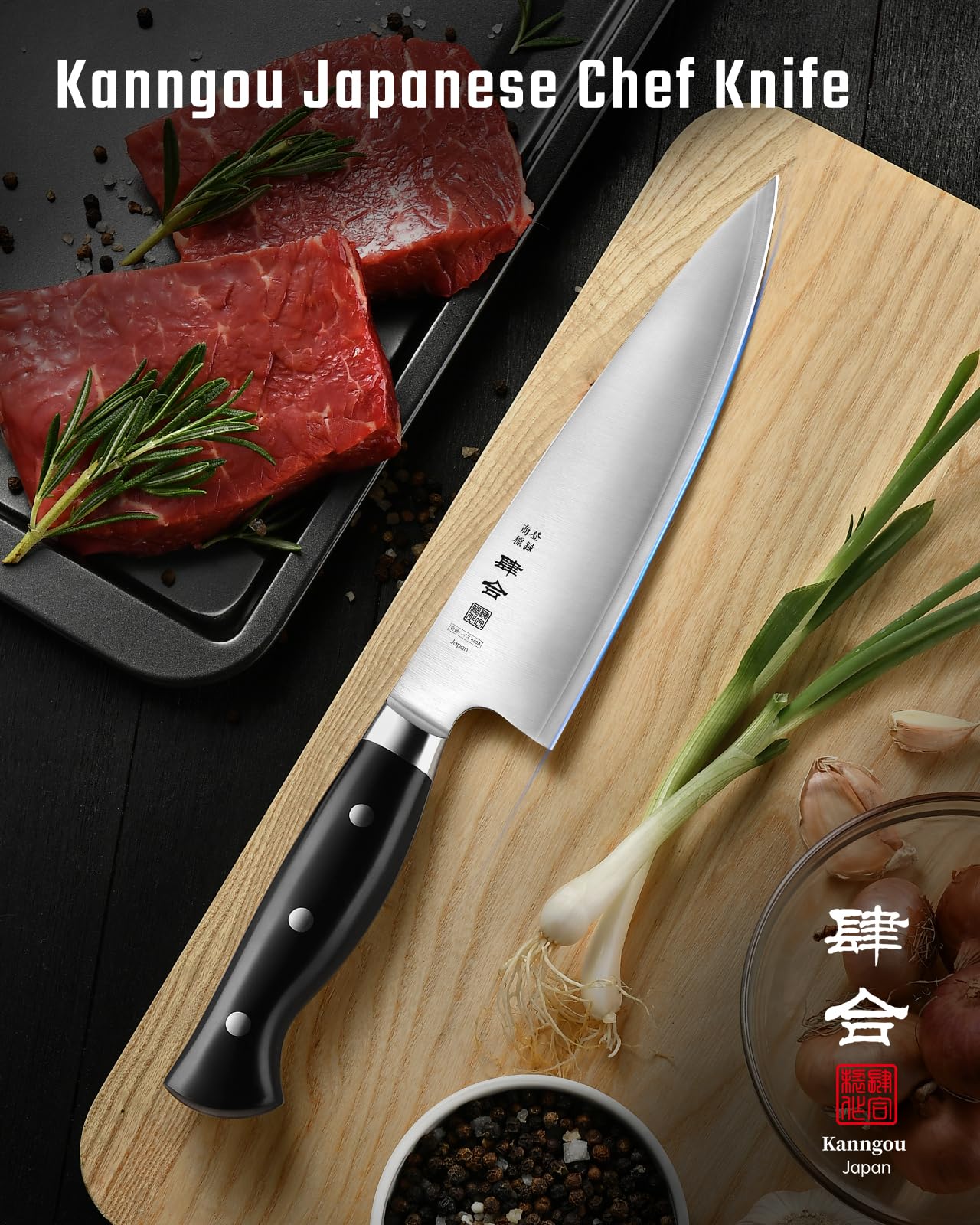 kanngou 8 Inch Chef Knife, Kitchen Knife with 440A AllOY Steel — Amazon image 2